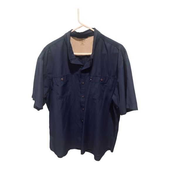 Bass Dark Blue Button Down Sleeve Shirt - Picture 1 of 9